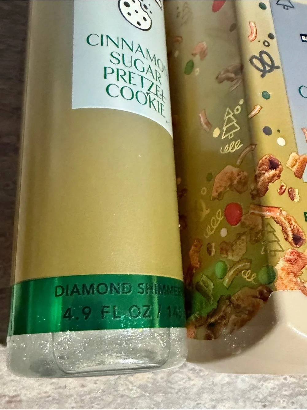 Bath & Body Works Milk Cinnamon Sugar Pretzel Cookie Soap & Diamond Shimmer Mist